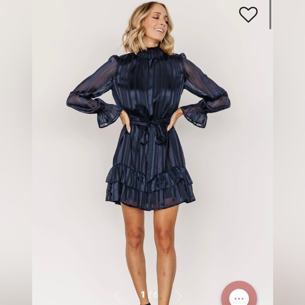 Baltic Born Joyce High Neck Mini Dress | Navy